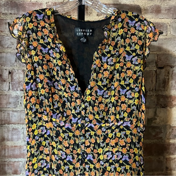 Spenser Jeremy Floral and Butterfly Women's 100% Silk Maxi Dress. -Size 8 -DR05 - Picture 1 of 9